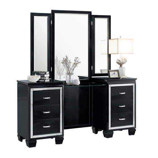 Allura (3)Vanity Dresser with Mirror in Black/Transparent - 1916BK-15* image