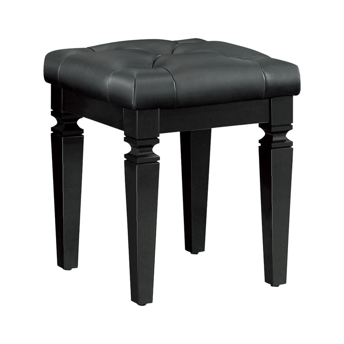 Allura Vanity Stool in Transparent/Black - 1916BK-14 image