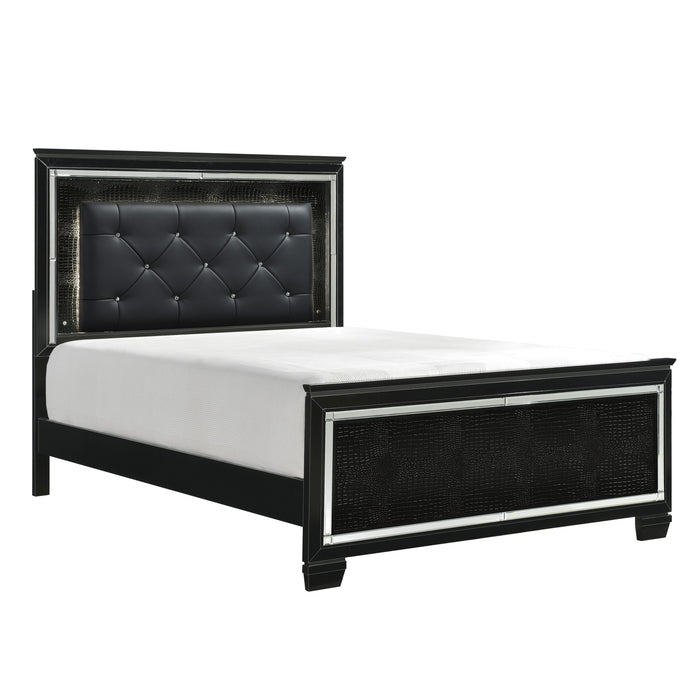 Allura (3)Queen Bed, LED Lighting in Black/Transparent - 1916BK-1*