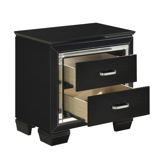 Allura Nightstand, LED Lighting in Transparent/Black - 1916BK-4