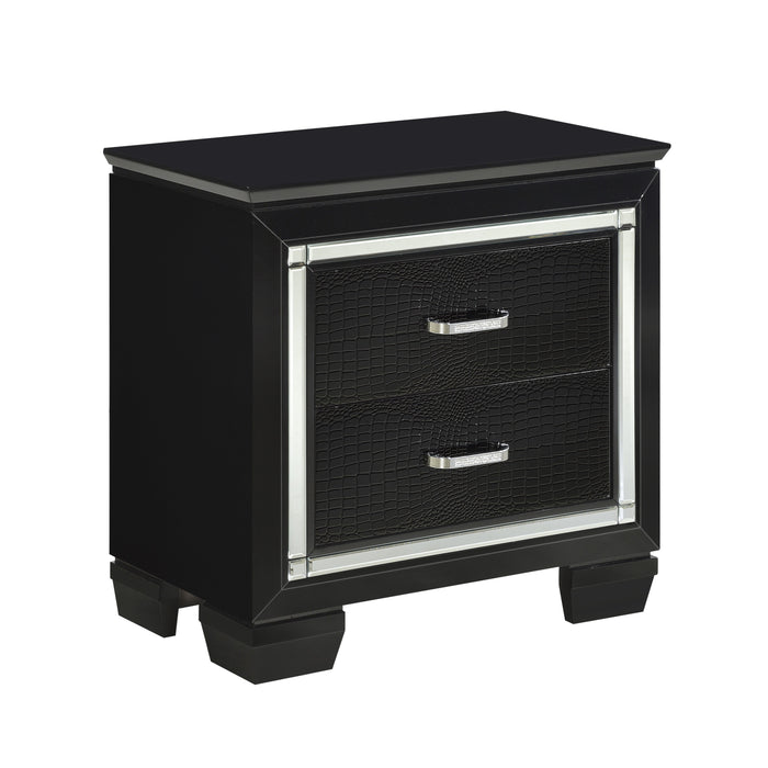 Allura Nightstand, LED Lighting in Transparent/Black - 1916BK-4