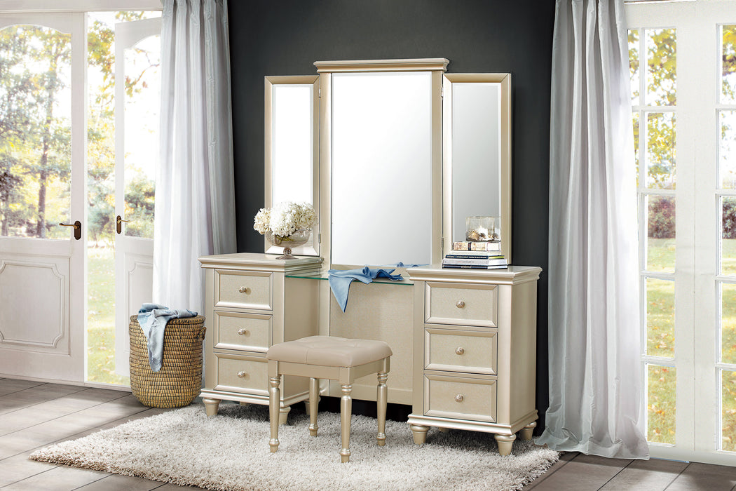 Celandine (3)Vanity Dresser with Mirror in Gold/Silver/Champagne - 1928-15*