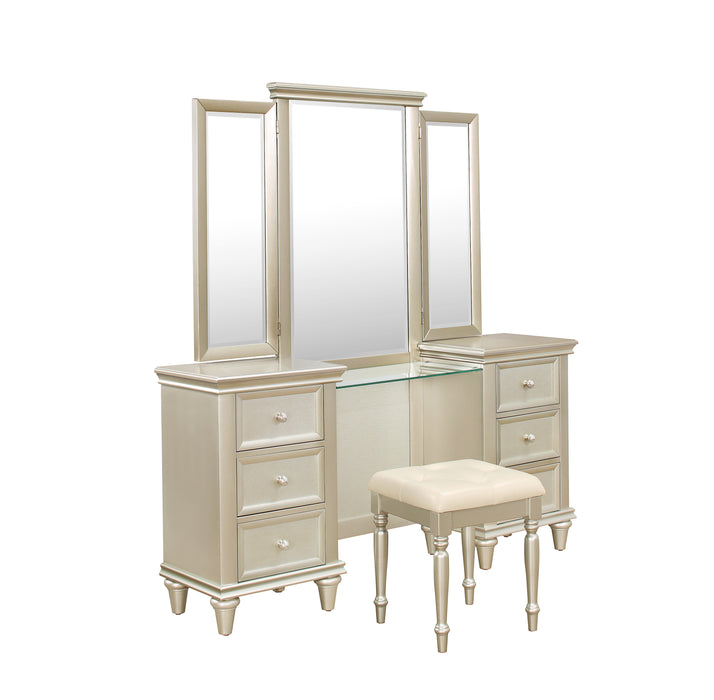 Celandine (3)Vanity Dresser with Mirror in Gold/Silver/Champagne - 1928-15*