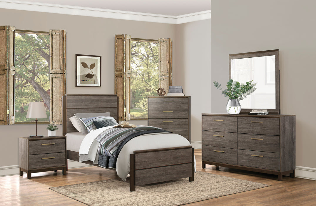 Vestavia Twin Bed in Gray/Brown - 1936T-1