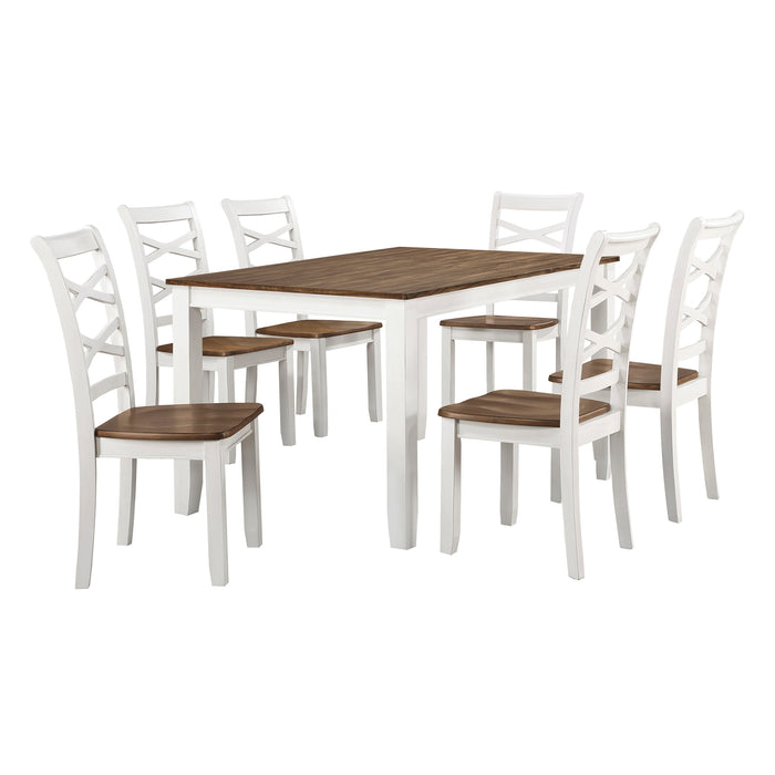 Dobson 7-Piece Pack Dinette Set in Cherry/White - 5894N-7P image