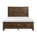 Jerrick Queen Sleigh Platform Bed with Footboard Storage in Brown - 1957-1 image