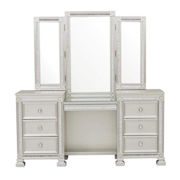 Bevelle (4)Vanity Dresser with Mirror in Transparent/Gold/Silver/Champagne/Gray - 1958-15* image