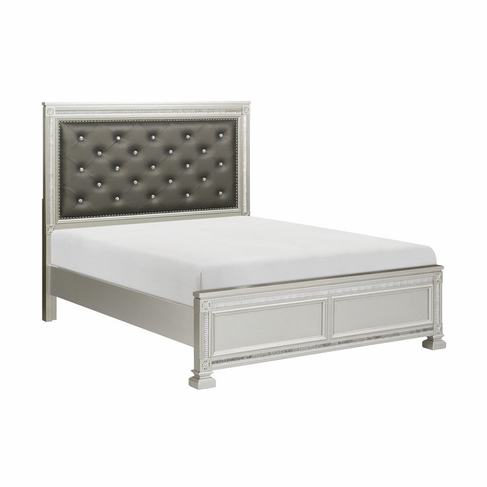 Bevelle Eastern King Bed in Gray/Transparent/Gold/Silver/Champagne - 1958K-1EK