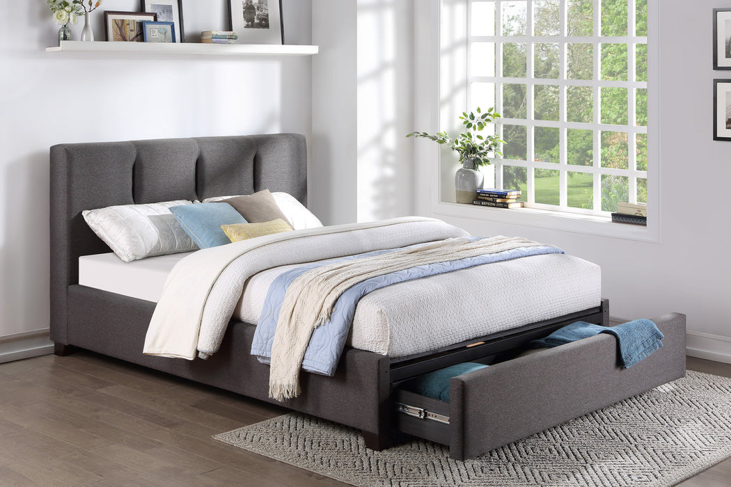 Aitana Full Platform Bed with Storage Footboard in Gray - 1632GHF-1DW