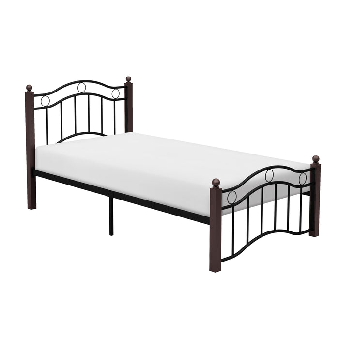 Averny Twin Platform Bed in Brown/Black - 2020TBK-1