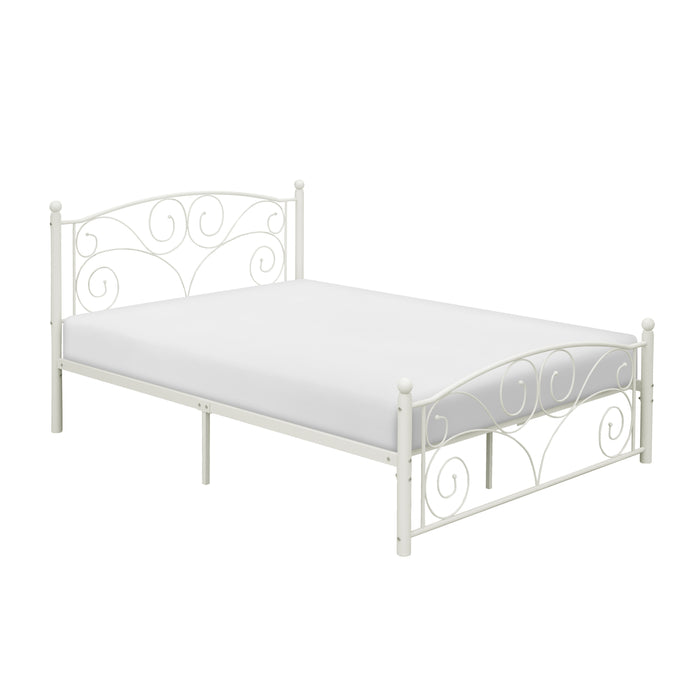 Pallina Full Platform Bed in White - 2021FW-1