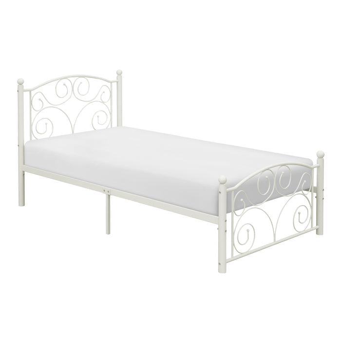 Pallina Twin Platform Bed in White - 2021TW-1