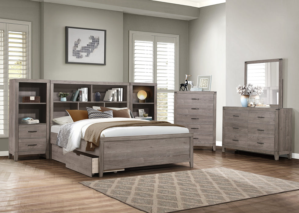 Woodrow Queen Platform Bed in Gray - 2042NB-1