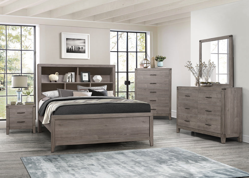 Woodrow Queen Platform Bed in Gray - 2042NB-1