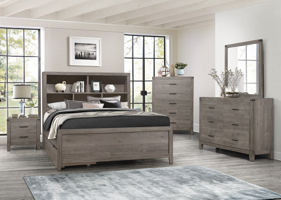 Woodrow Full Platform Bed in Gray - 2042NBF-1