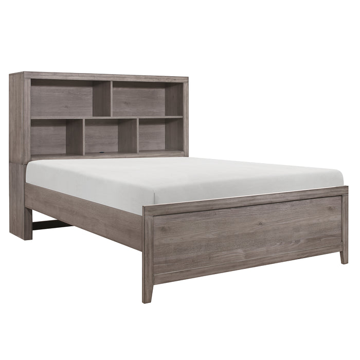 Woodrow Queen Platform Bed in Gray - 2042NB-1