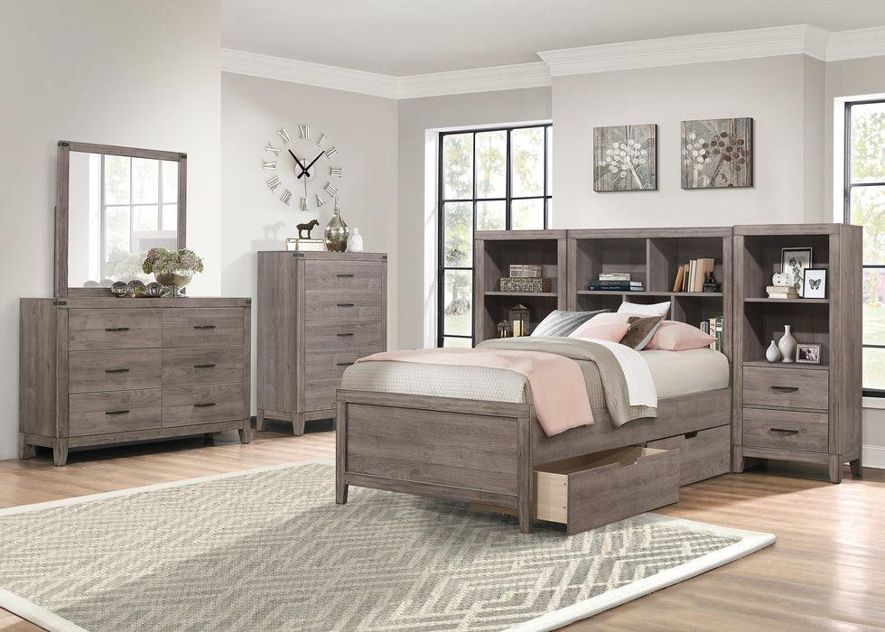 Woodrow Twin Platform Bed in Gray - 2042NBT-1