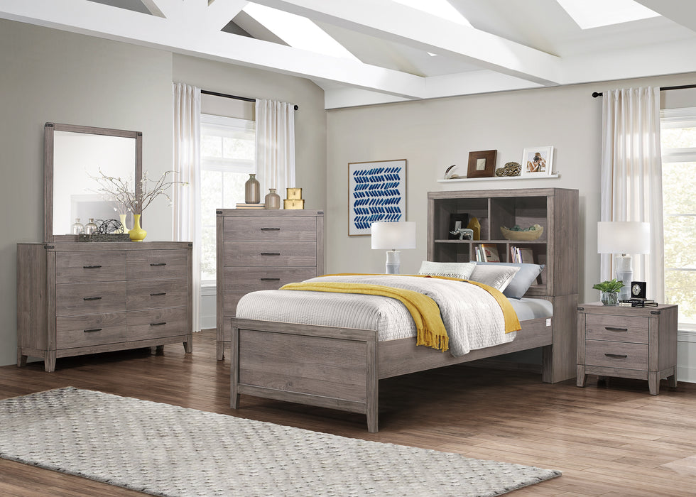 Woodrow Twin Platform Bed in Gray - 2042NBT-1