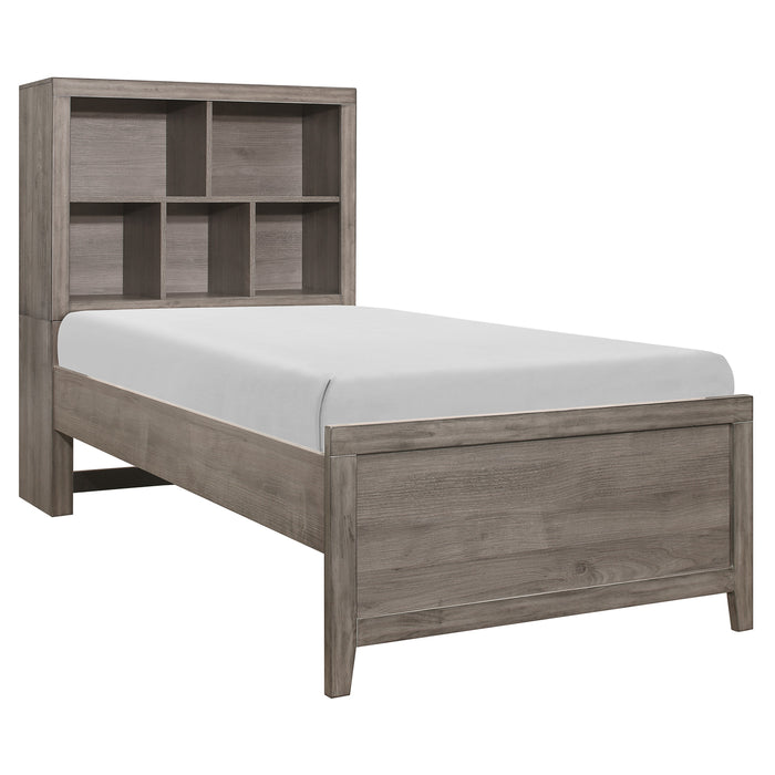 Woodrow Twin Platform Bed in Gray - 2042NBT-1