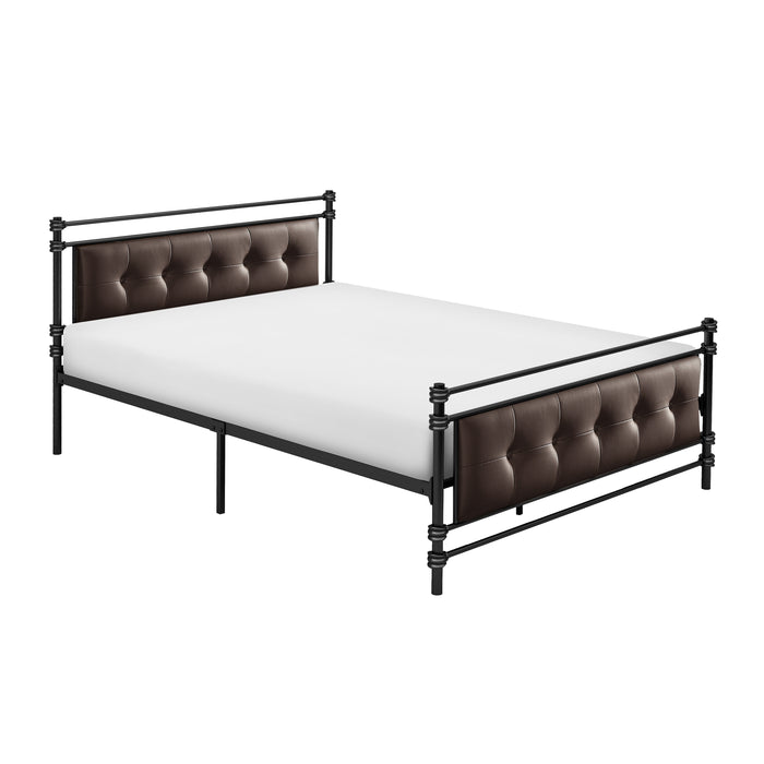 Jayla Full Platform Bed in Brown/Black/Metal - 2050F-1