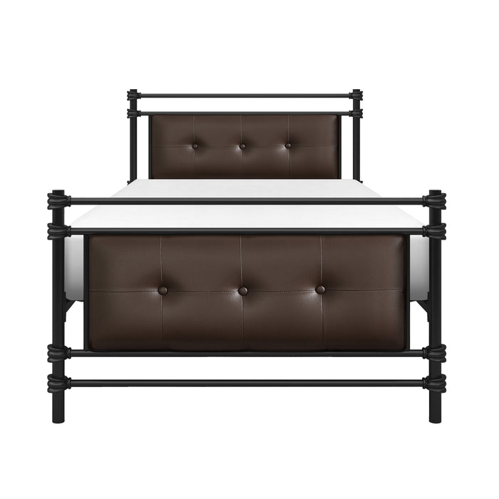 Jayla Twin Platform Bed in Brown/Black/Metal - 2050T-1 image