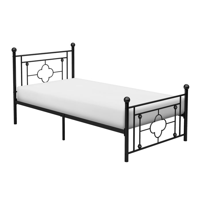 Morris Twin Platform Bed in Black/Metal - 2051TBK-1