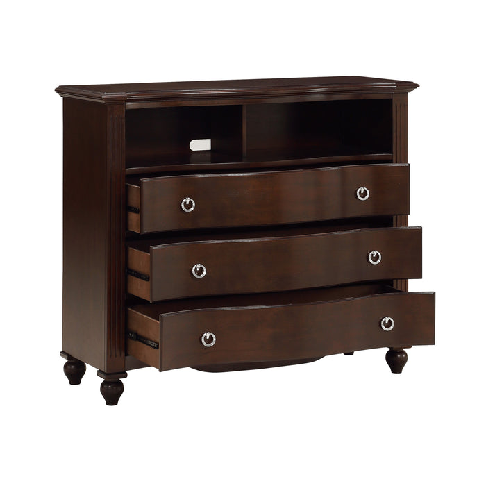 Meghan Media Chest in Cherry/Espresso - 2058C-11