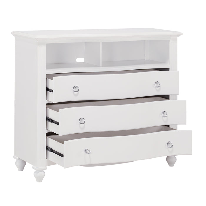 Meghan Media Chest in White - 2058WH-11