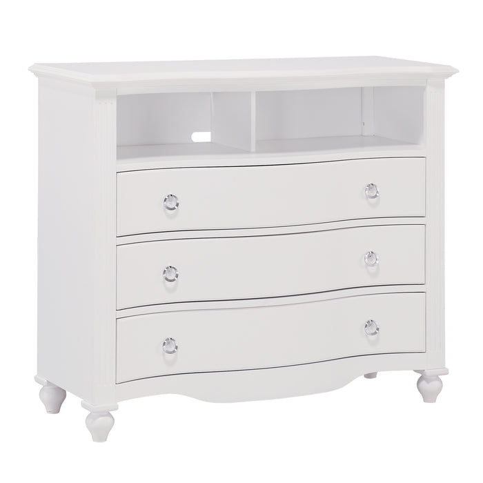 Meghan Media Chest in White - 2058WH-11