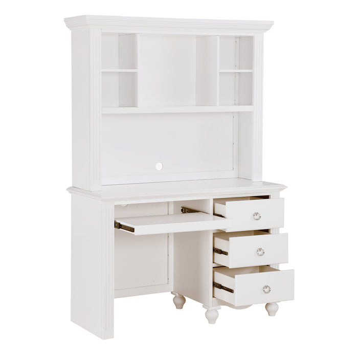 Meghan (2) Writing Desk with Hutch in White - 2058WH-14*