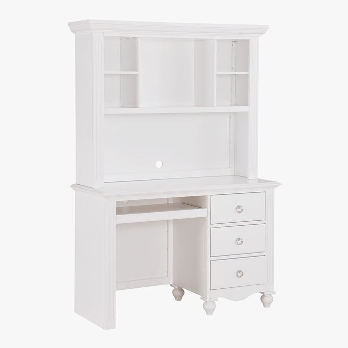 Meghan (2) Writing Desk with Hutch in White - 2058WH-14*