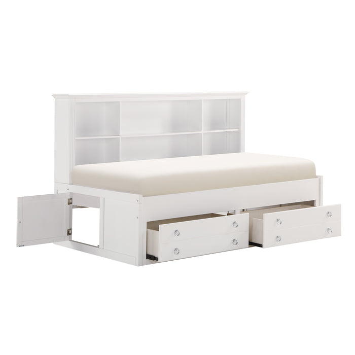 Meghan Full Lounge Storage Bed in White - 2058WHPRF-1