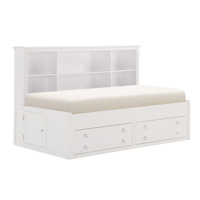 Meghan Twin Lounge Storage Bed in White - 2058WHPRT-1