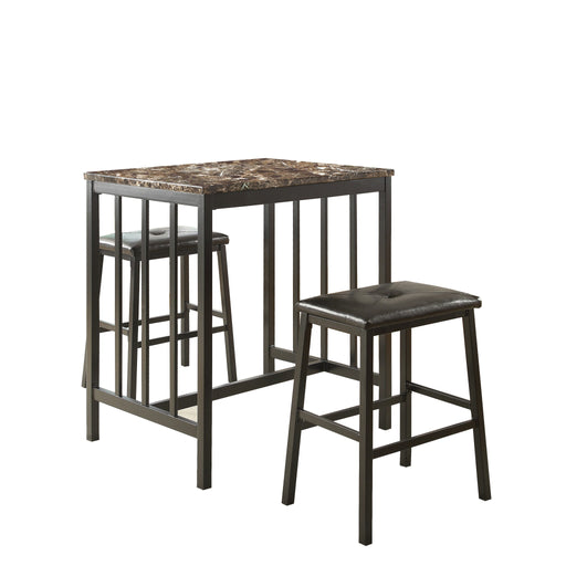 Edgar 3-Piece Pack Counter Height Set in Brown/Black - 5106BK image