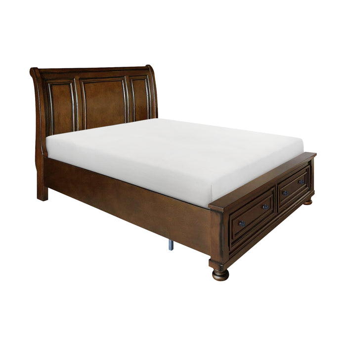 Cumberland Full Sleigh Platform Bed with Footboard Storage in Brown - 2159F-1