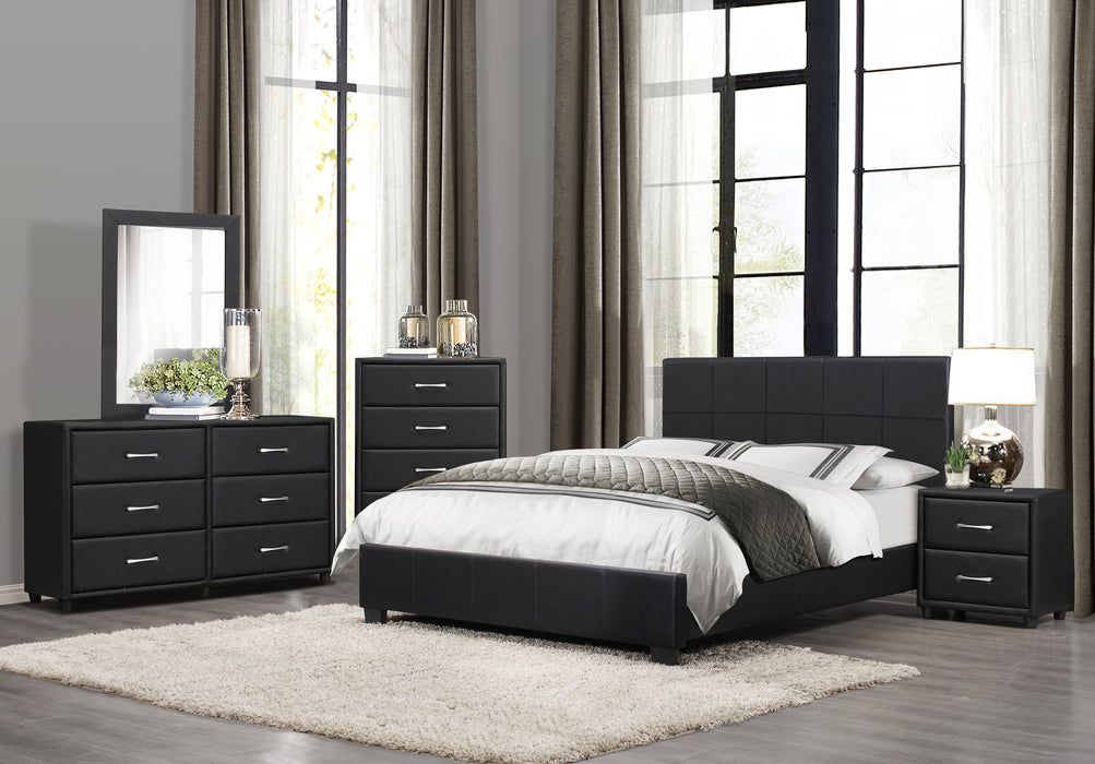 Lorenzi Eastern King Platform Bed in Black - 2220K-1EK