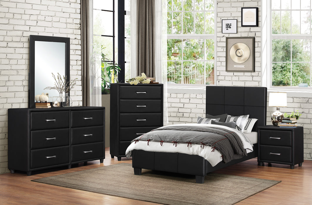 Lorenzi Twin Platform Bed in Black - 2220T-1