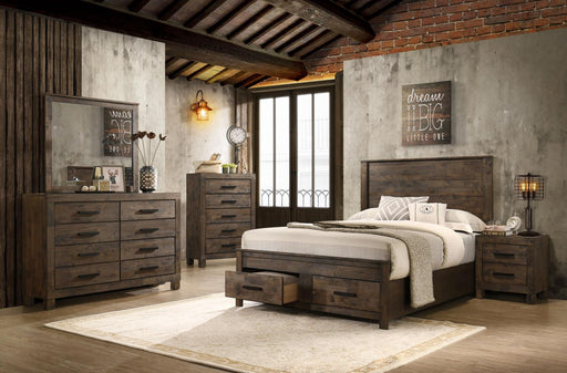 Woodmont California King Storage Bedroom Set Rustic Golden Brown image