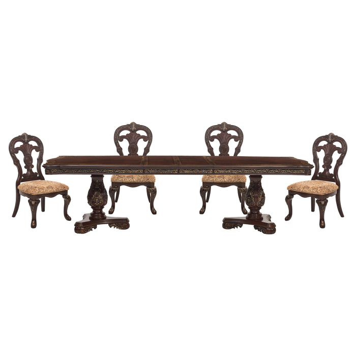 Deryn Park 5pc Set (TB+4S) in Cherry/Metallic Accent - Traditional - 2243-114*5