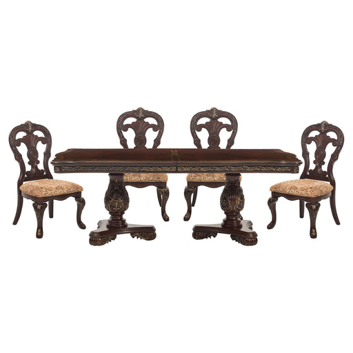 Deryn Park 5pc Set (TB+4S) in Cherry/Metallic Accent - Traditional - 2243-114*5 image