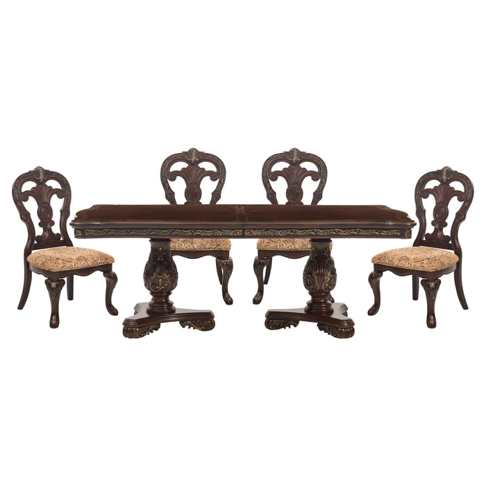 Deryn Park 5pc Set (TB+4S) in Cherry/Metallic Accent - Traditional - 2243-114*5 image