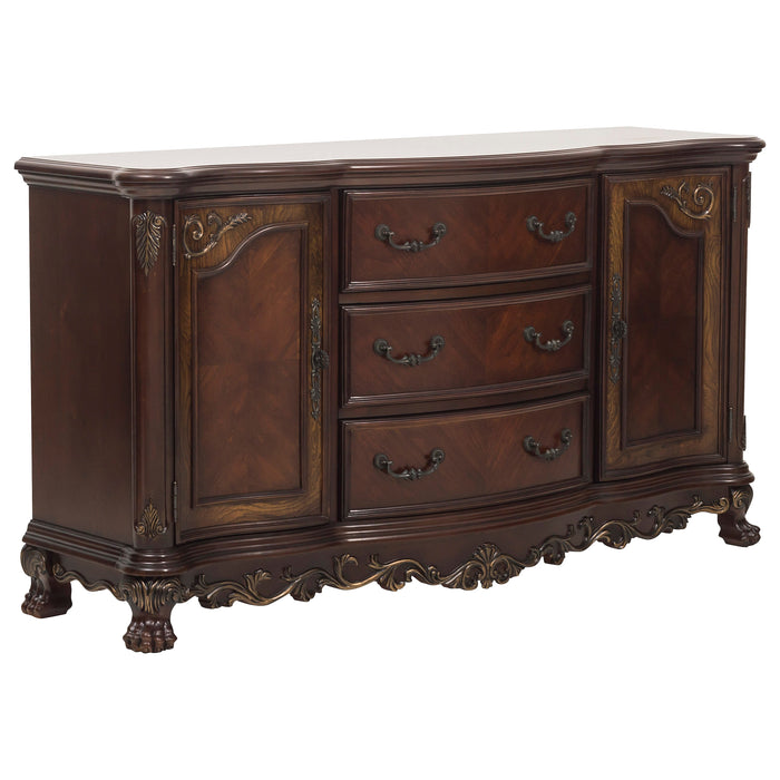 Deryn Park BUFFET/SERVER in Cherry/Metallic Accent - Traditional - 2243-55