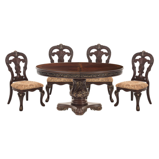 Deryn Park 5pc Set (TB+4S) in Cherry/Metallic Accent - Traditional - 2243-76*5 image