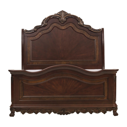 Deryn Park Eastern King Sleigh Bed in Cherry/Metallic Accent - Traditional - 2243SLK-1EK image