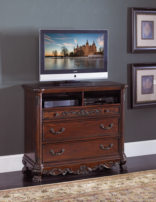 Deryn Park TV Chest in Metallic Accent - Traditional/Cherry - 2243-11