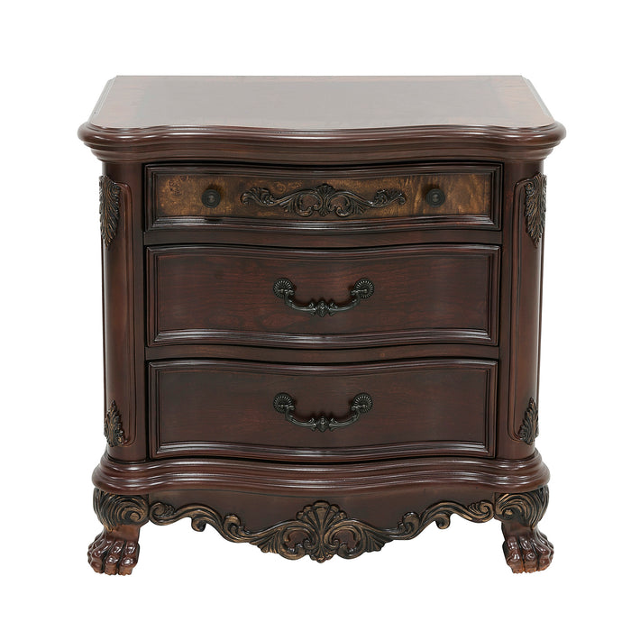 Deryn Park Nightstand in Cherry/Metallic Accent - Traditional - 2243-4 image