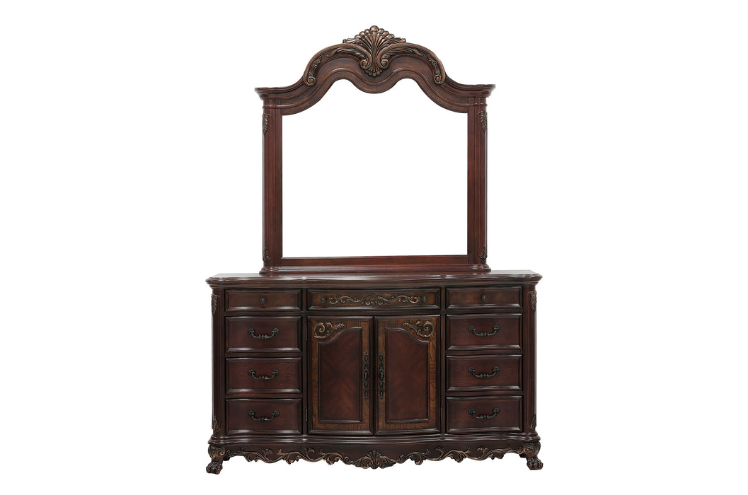 Deryn Park Dresser in Metallic Accent - Traditional/Cherry - 2243-5