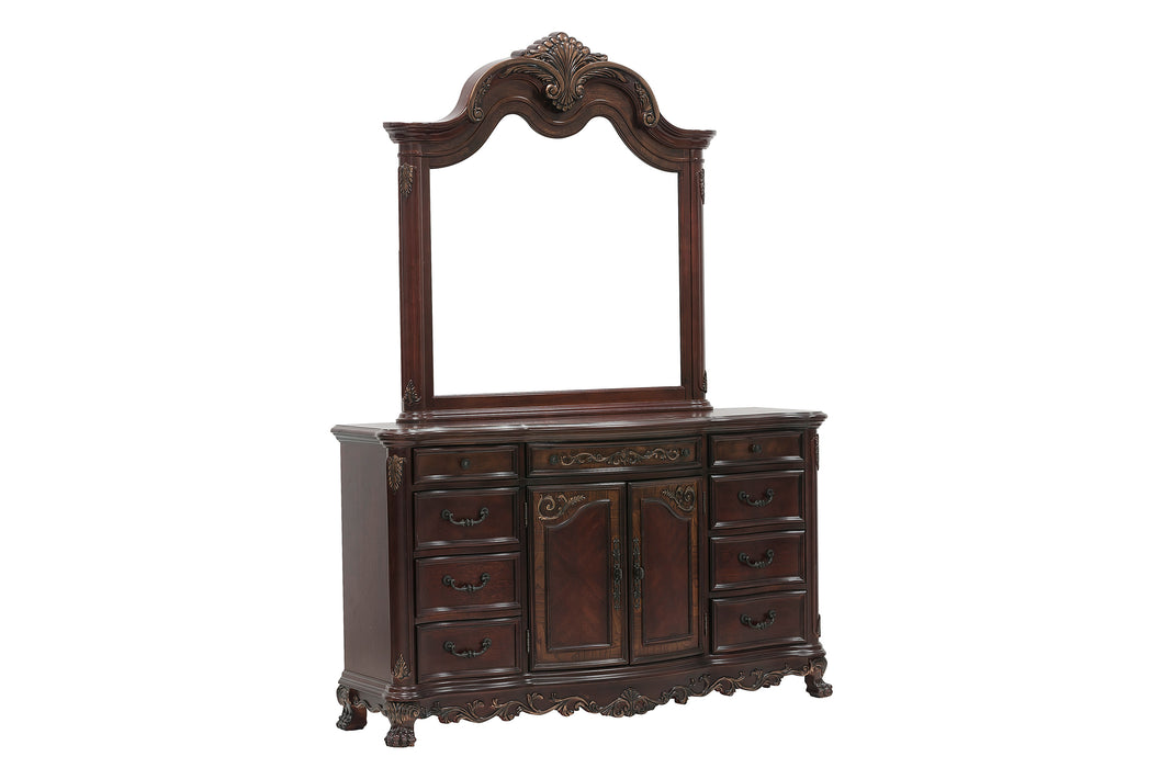 Deryn Park Dresser in Metallic Accent - Traditional/Cherry - 2243-5