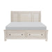 Bethel Queen Platform Bed with Footboard Storage in White - 2259W-1 image