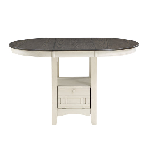 Junipero Round / Oval Counter Height Table with Storage Base in Brown/White - 2423W-36 image